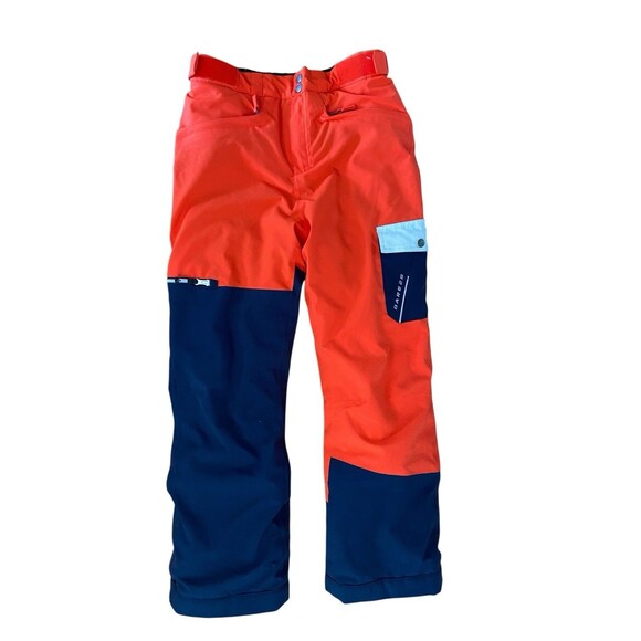Dare2be Youth Snow Pants Size 13-14 Orange Colorblock Ski Snowboard Waterproof - Picture 1 of 16